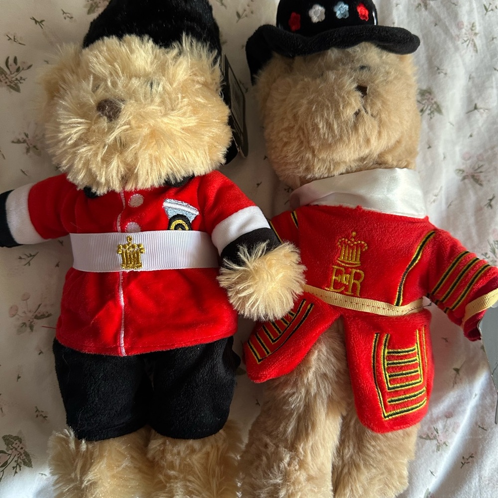 Tower of London Plush Guard Teddy Bears in Red and Black Uniforms